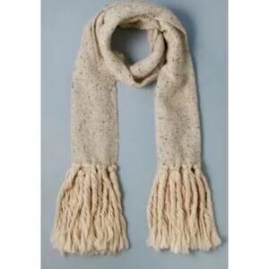 Anthropologie Tasseled Scarf Wrap Ivory